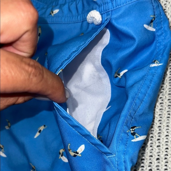 Original Penguin Light Blue Swim Trunks with Seagull Design - Picture 9 of 13